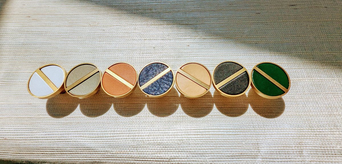 Neutral colour leather insert split circle design cabinet handle/leather door handle/geometric drawer pull/gold furniture hardware/door knob