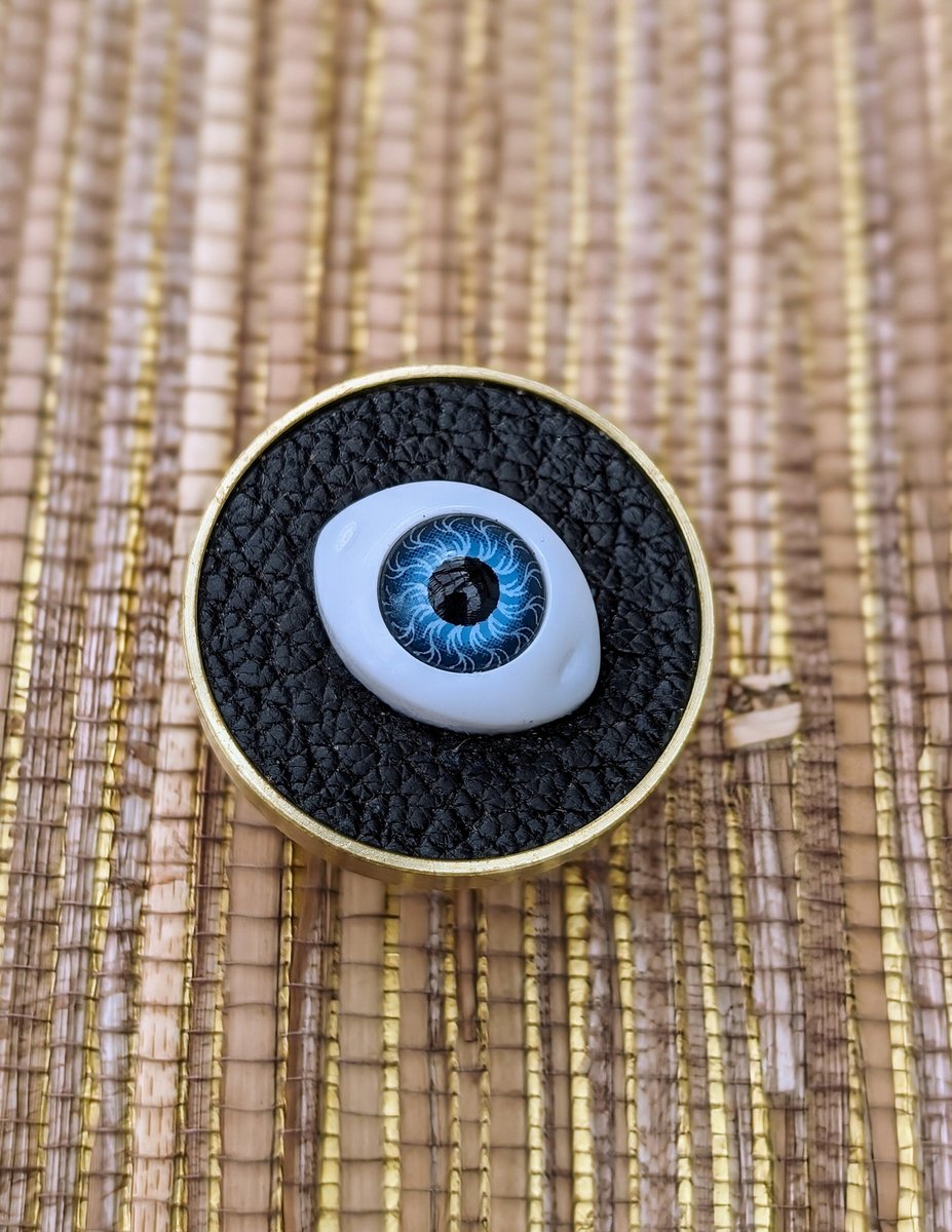 Unique glass eye drawer pull/Eyeball drawer handle/Glass eye drawer knob/Black leather and glass eye door handle/Quirky door knob