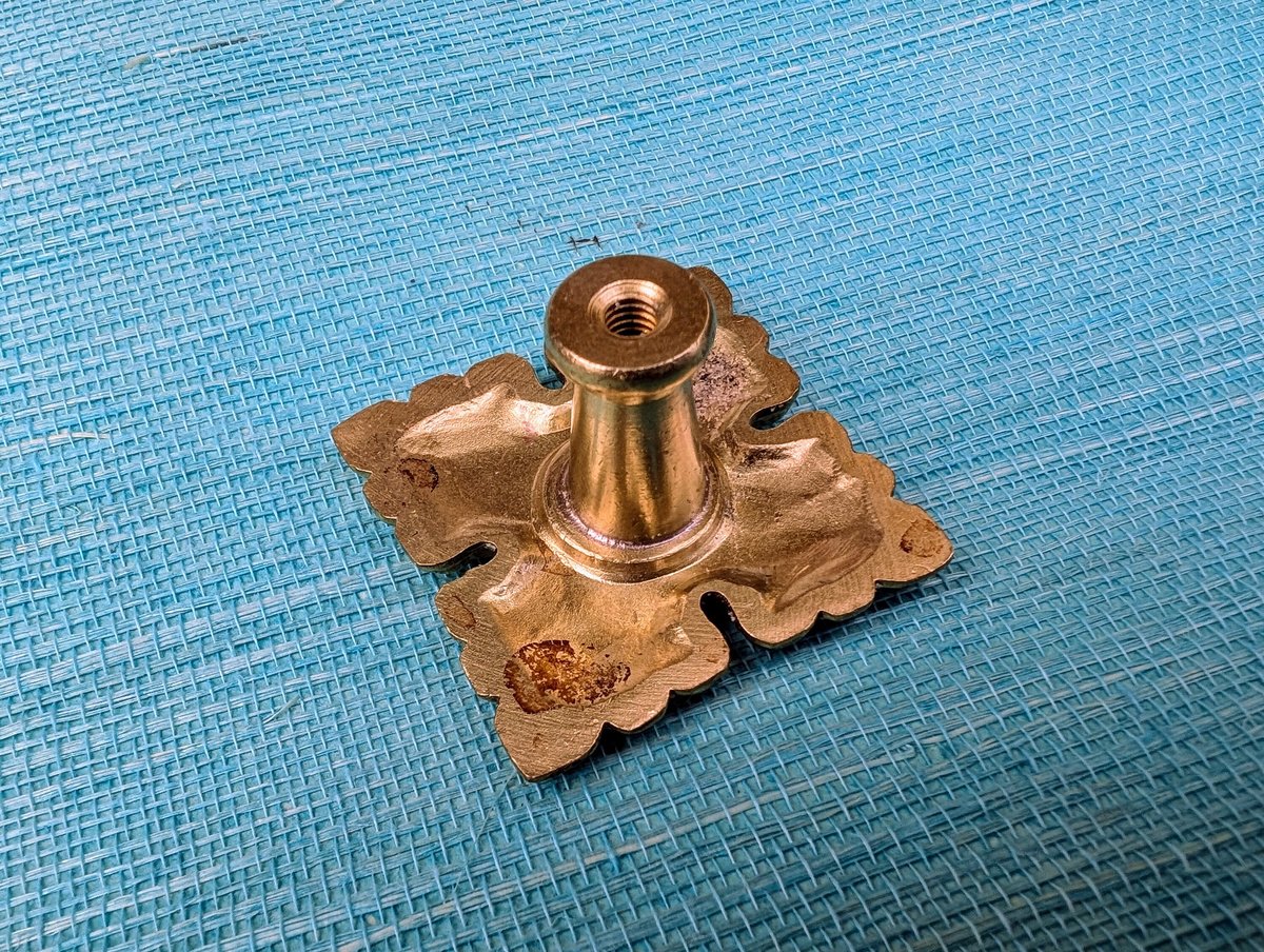 Gothic style gold brass drawer handle/Intricate antique pattern cabinet handle/Ornate square shape brass door knob/brass furniture hardware