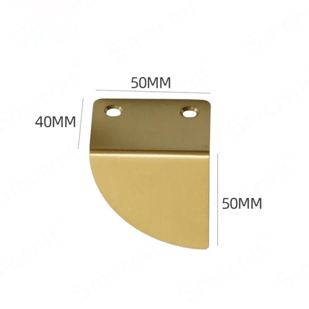 Flush fitting gold brass semi circle drawer handle/gold geometric cabinet pull/gold demi lune door handle/gold furniture hardware/gold pull