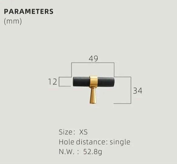Matte black and gold brass cabinet bar handle/Black and gold drawer pull/Matte black and gold door handle/Black and Gold furniture hardware