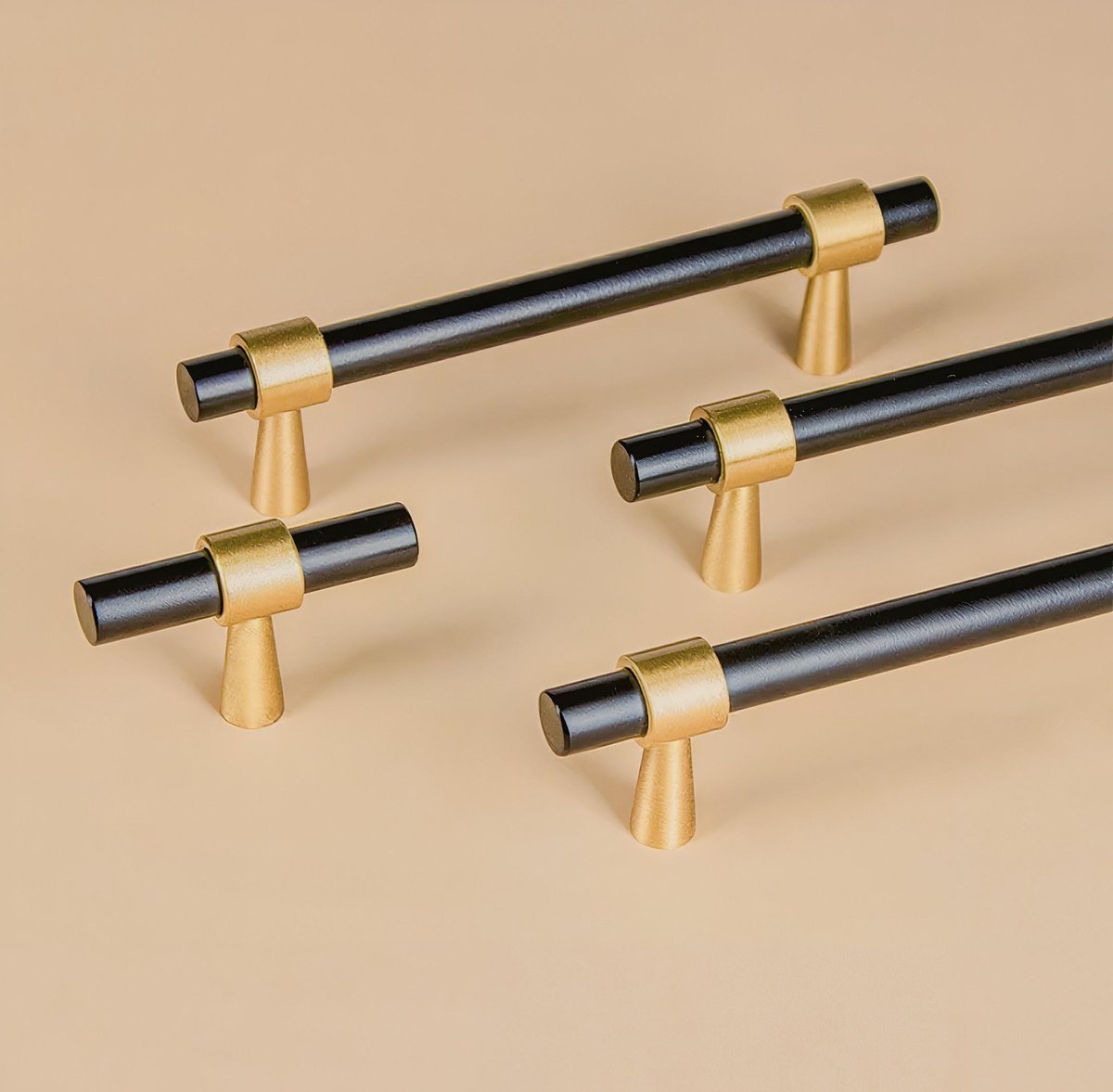 Matte black and gold brass cabinet bar handle/Black and gold drawer pull/Matte black and gold door handle/Black and Gold furniture hardware