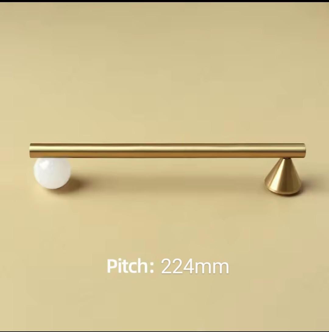 Gold retro geometric bar handle for kitchen, bedroom or bathroom makeover/mid century drawer pull/bright coloured door furniture/stone knob