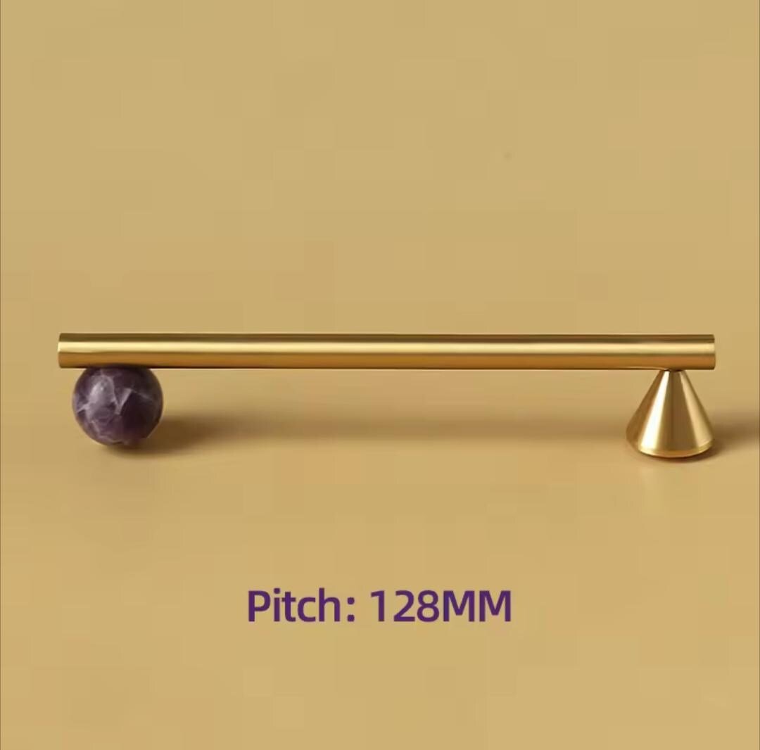 Gold retro geometric bar handle for kitchen, bedroom or bathroom makeover/mid century drawer pull/bright coloured door furniture/stone knob