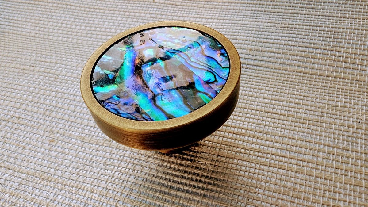 Bronze Iridescent Pearl Shell Drawer Pull/Abalone Pearl Cabinet Pull/Mother of Pearl Door handle/MOP door knob/Bronze furniture hardware