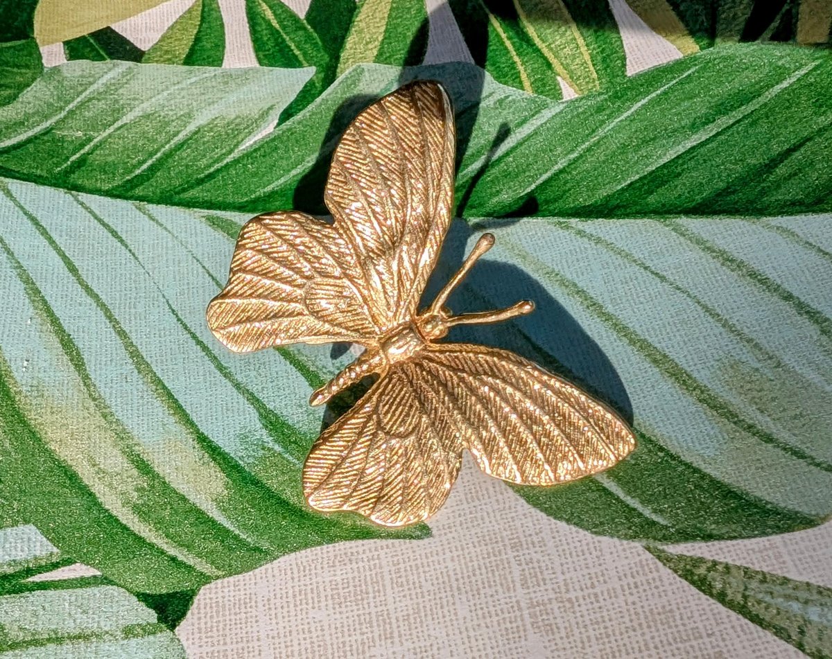 Gold brass butterfly cabinet handle/Realistic butterfly cabinet pull/Butterfly door handle/Gold butterfly door knob/Brass furniture hardware