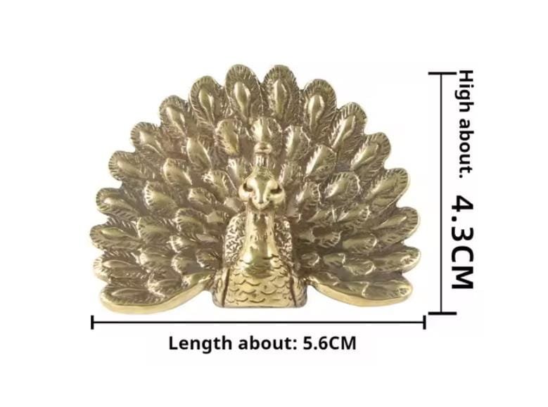 Gold Peacock Cabinet Pull/Gold Brass Peacock Door Handle/Bird shaped drawer handle/gold furniture hardware/Peafowl Cabinet Handle/Door knob