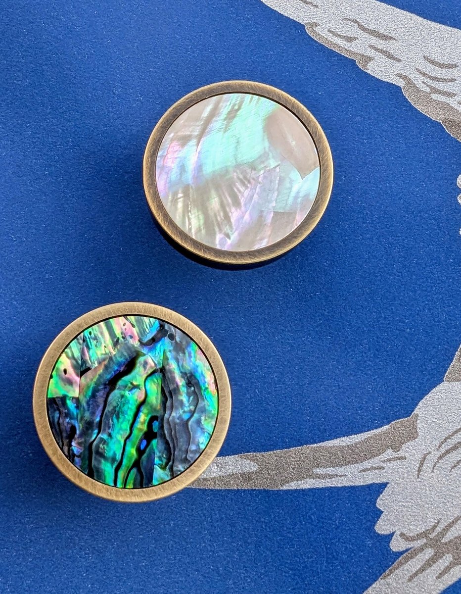 Bronze Iridescent Pearl Shell Drawer Pull/Abalone Pearl Cabinet Pull/Mother of Pearl Door handle/MOP door knob/Bronze furniture hardware
