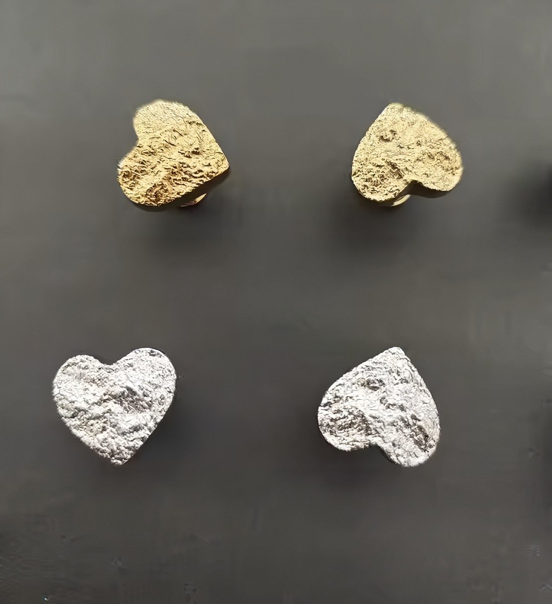 Gold or Silver Heart shaped drawer handle/Heart drawer knob/Brass furniture hardware/Heart shaped door knob/Heart shaped cabinet handle