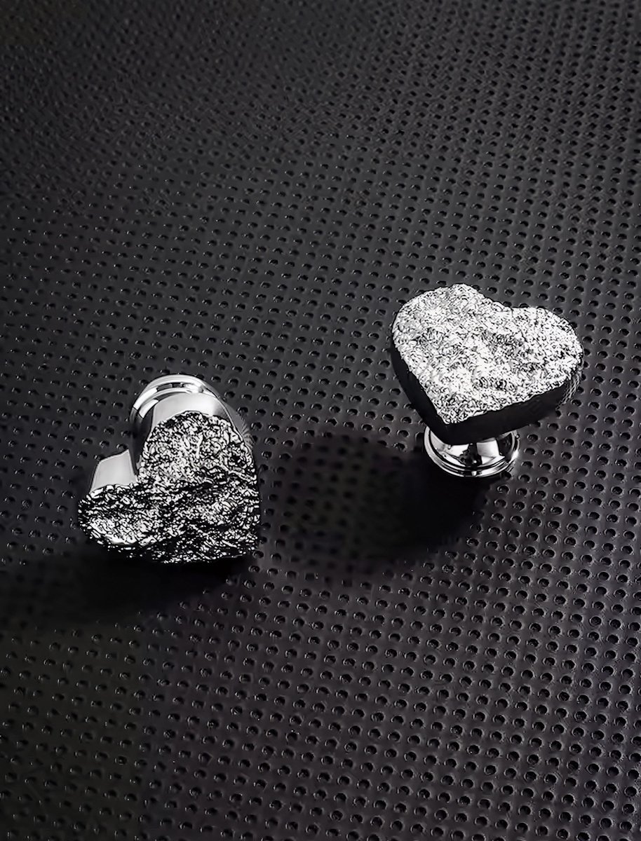 Gold or Silver Heart shaped drawer handle/Heart drawer knob/Brass furniture hardware/Heart shaped door knob/Heart shaped cabinet handle