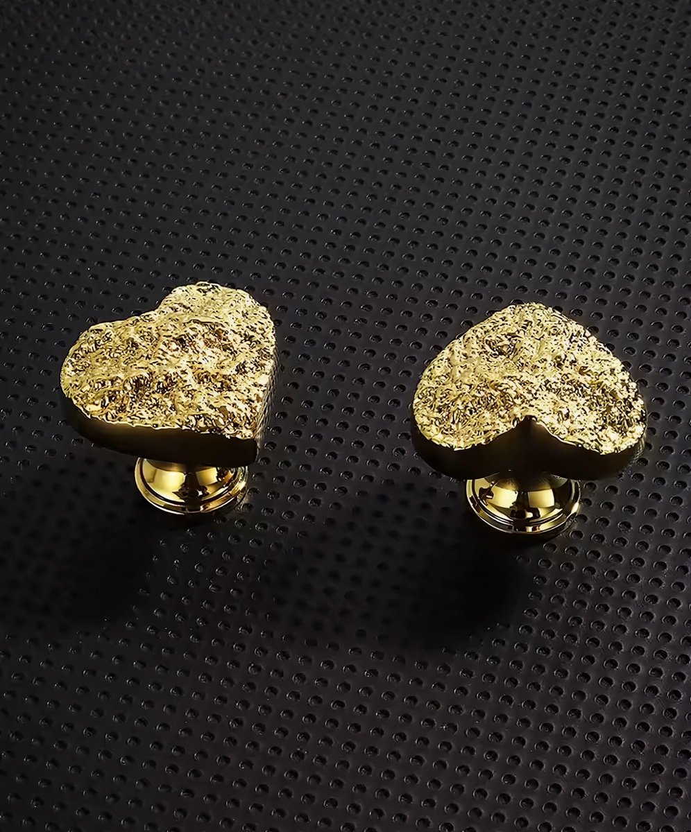 Gold or Silver Heart shaped drawer handle/Heart drawer knob/Brass furniture hardware/Heart shaped door knob/Heart shaped cabinet handle