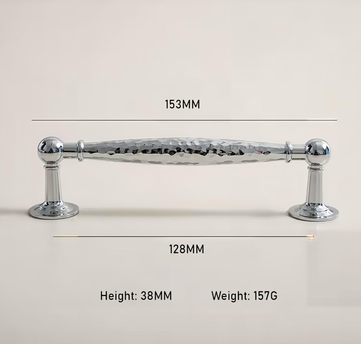 Silver hammered cabinet bar handle with feet/Shiny silver drawer pull/textured metal door handle/brass furniture hardware/kitchen hardware