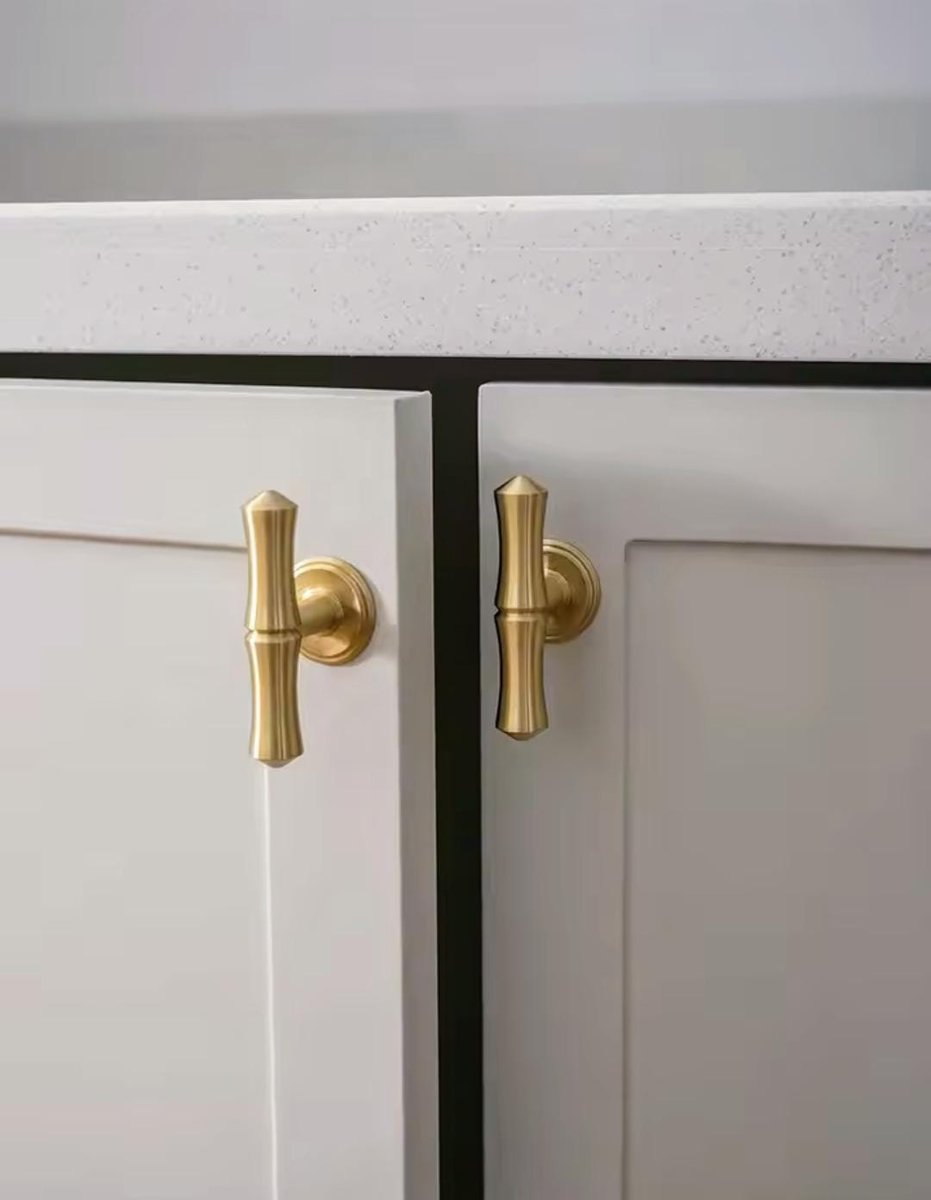 Bamboo patterned brass cabinet bar Handle/Bamboo drawer pull/Brass furniture hardware/Gold door handle/Silver Bamboo cabinet pull