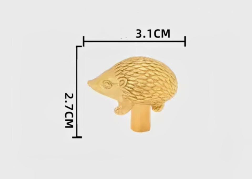 Gold or Bronze hedgehog cabinet handle/Hedgehog door handle/Hedgehog drawer knob/Woodland themed handle/Brass furniture hardware