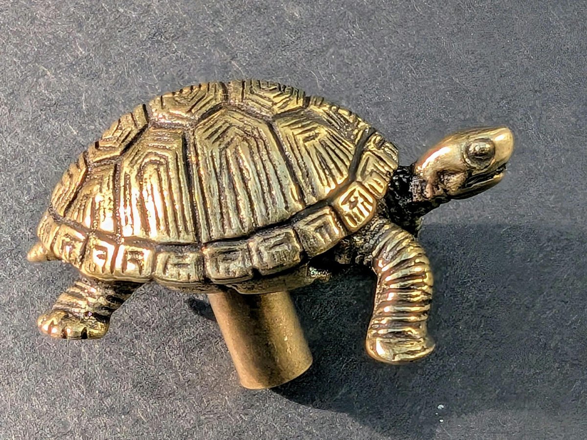 Gold or Bronze Tortoise drawer handle/Brass Tortoise door knob/Tortoise cabinet pull/Brass furniture hardware/Animal shaped drawer knob