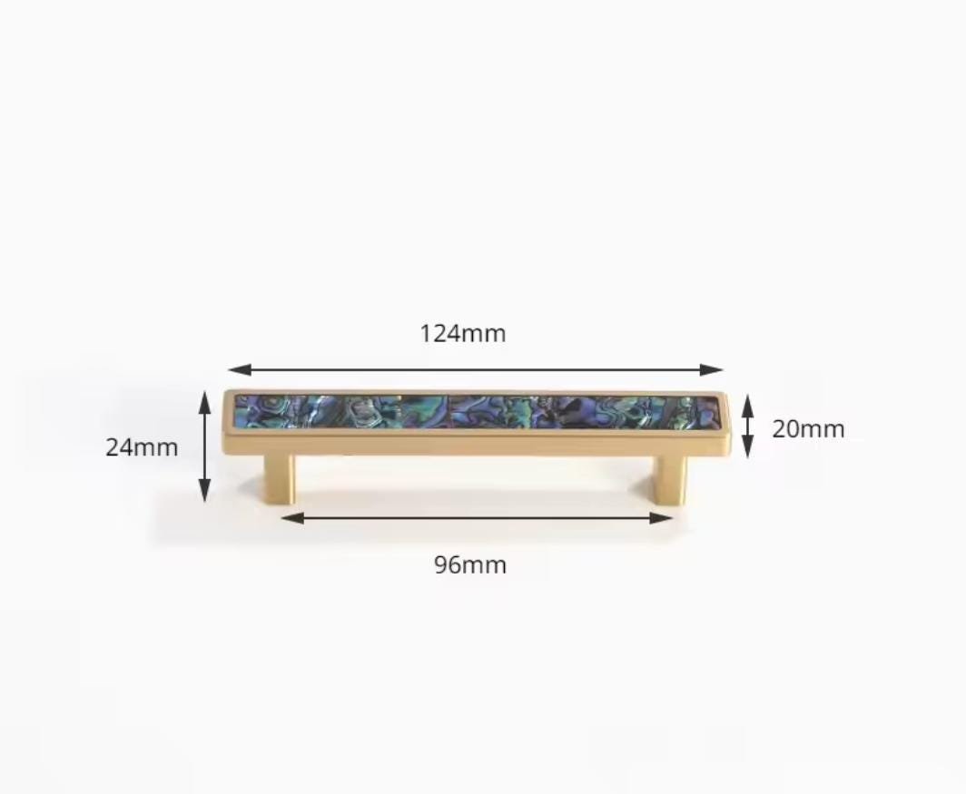 Rainbow abalone shell drawer pull/Pearl cabinet pull/Mother of pearl door handle/Iridescent Drawer handle/Pearl and brass furniture hardware