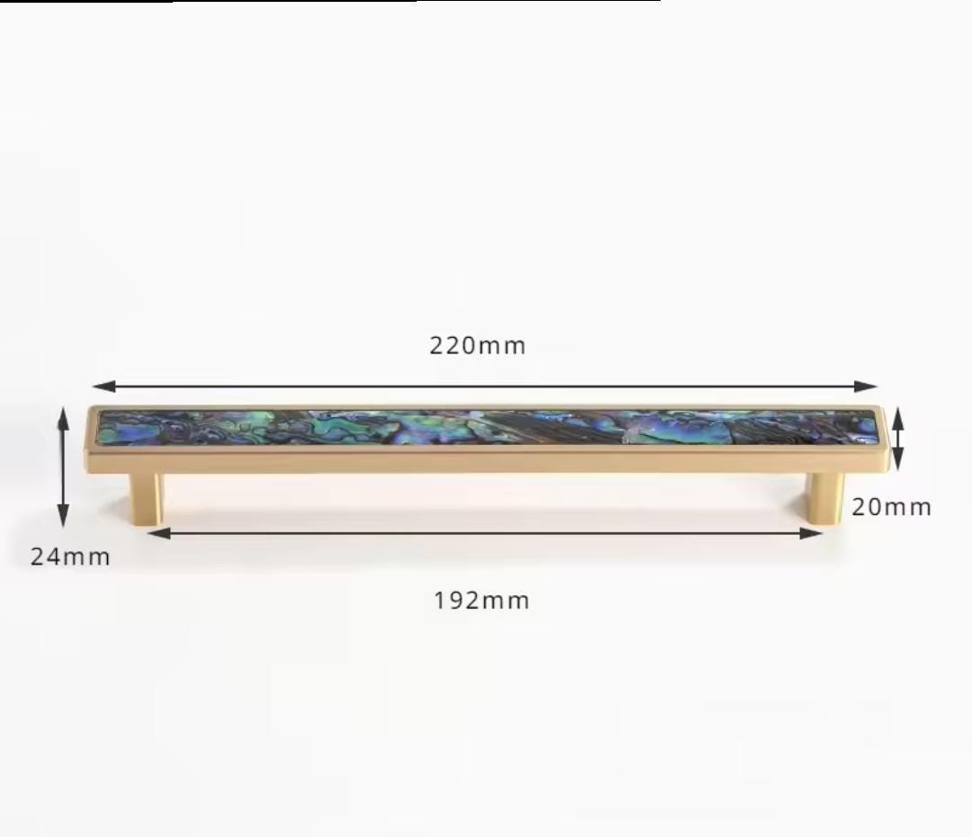 Rainbow abalone shell drawer pull/Pearl cabinet pull/Mother of pearl door handle/Iridescent Drawer handle/Pearl and brass furniture hardware