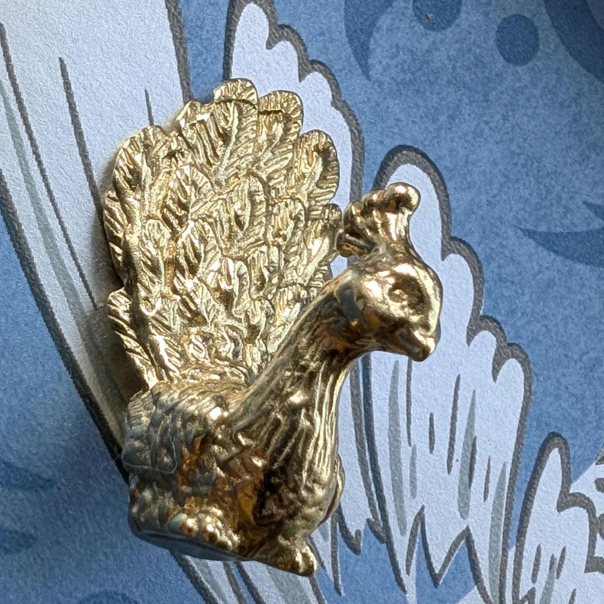 Brass Peacock Cabinet Pull/Gold Brass Peacock Door Handle/Bird shaped drawer handle/gold furniture hardware/Peafowl Cabinet Handle/Door knob