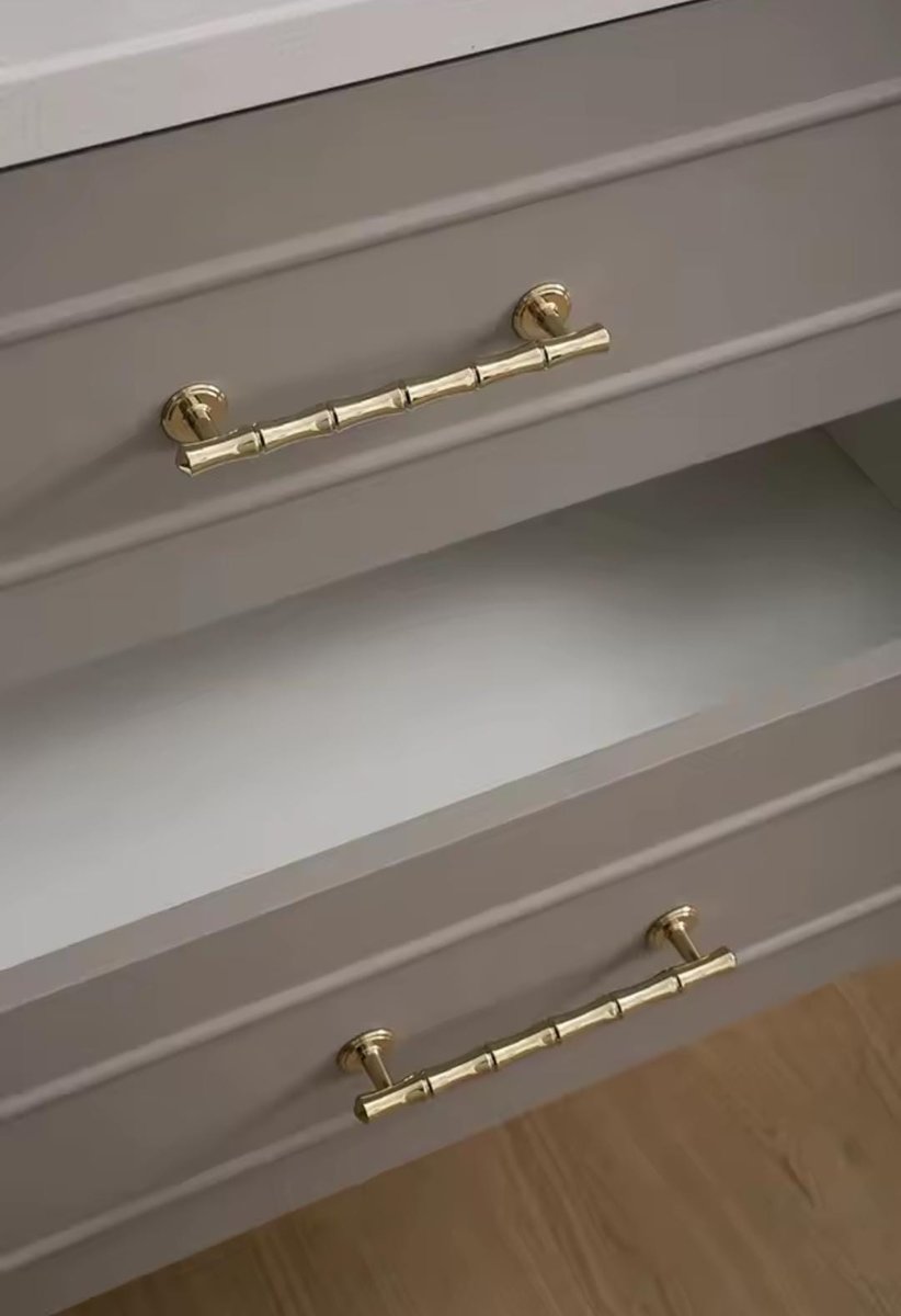 Bamboo patterned brass cabinet bar Handle/Bamboo drawer pull/Brass furniture hardware/Gold door handle/Silver Bamboo cabinet pull
