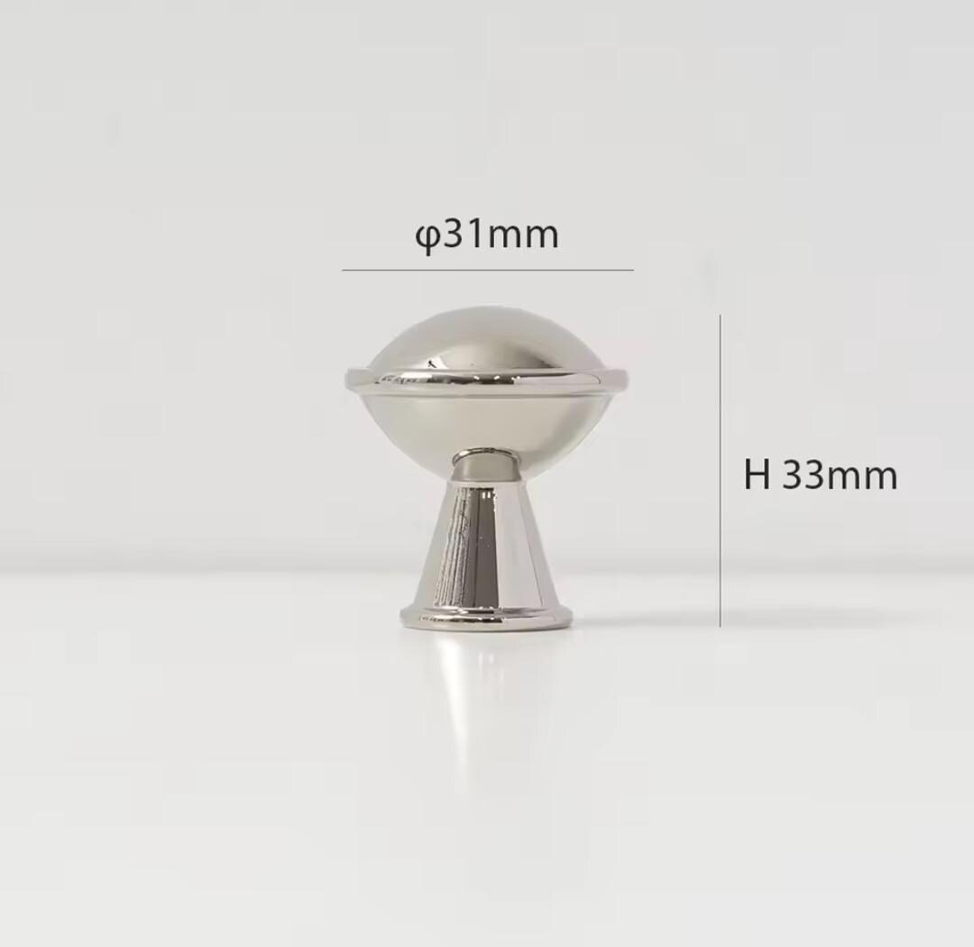 Decorative silver drawer handle/Ornate silver chrome drawer pull/Unique cabinet handle/Silver wardrobe door handle/Pincone cabinet handle