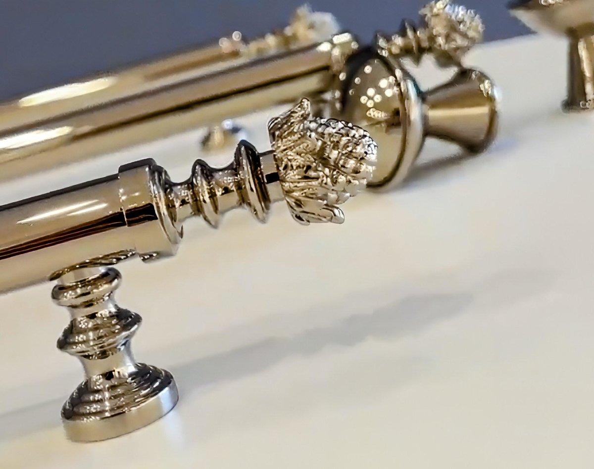 Decorative silver drawer handle/Ornate silver chrome drawer pull/Unique cabinet handle/Silver wardrobe door handle/Pincone cabinet handle