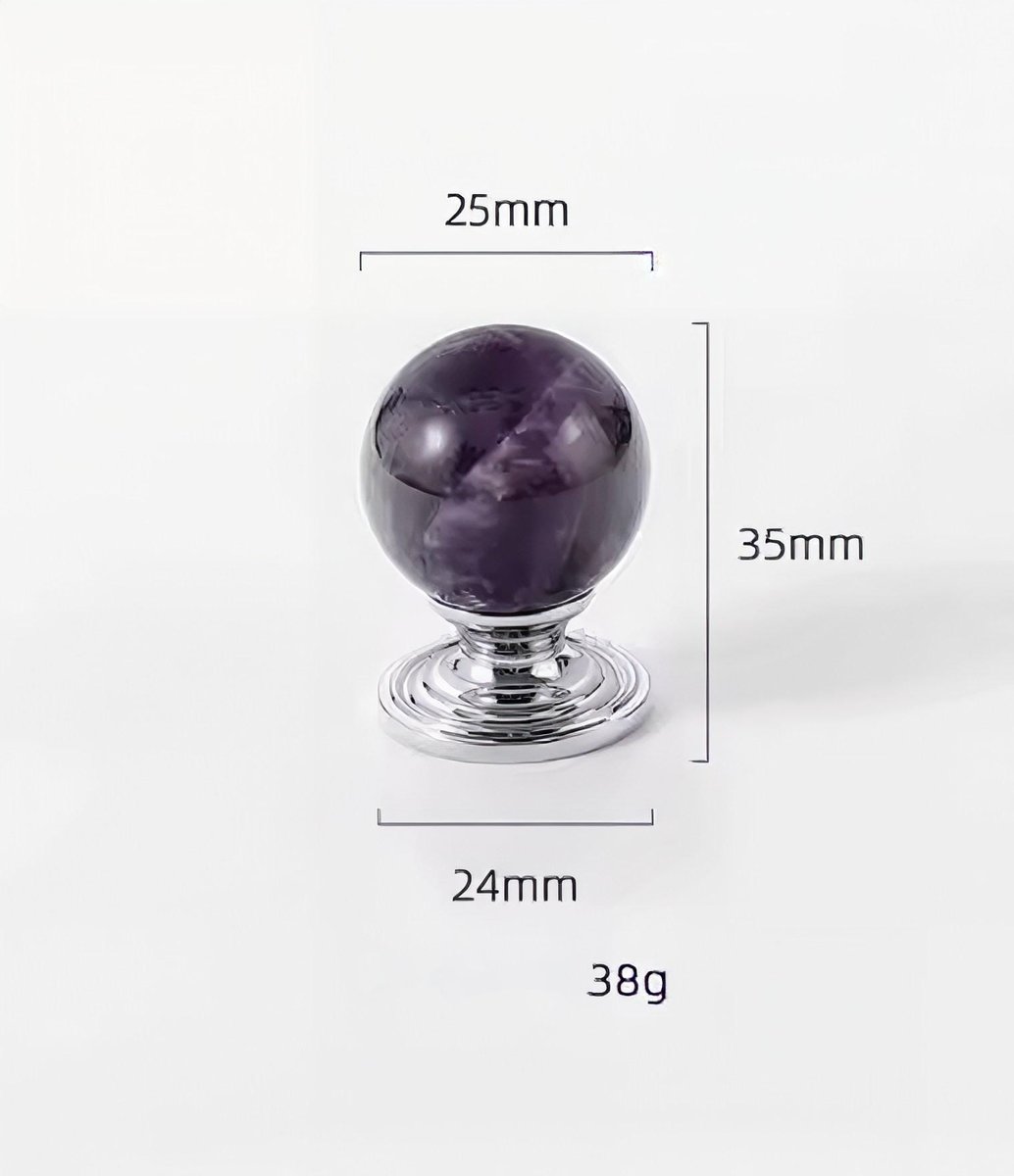Silver and semi precious stone ball drawer knob/stone drawer pull/crystal ball cabinet pull/gemstone handle/Bright coloured stone hardware