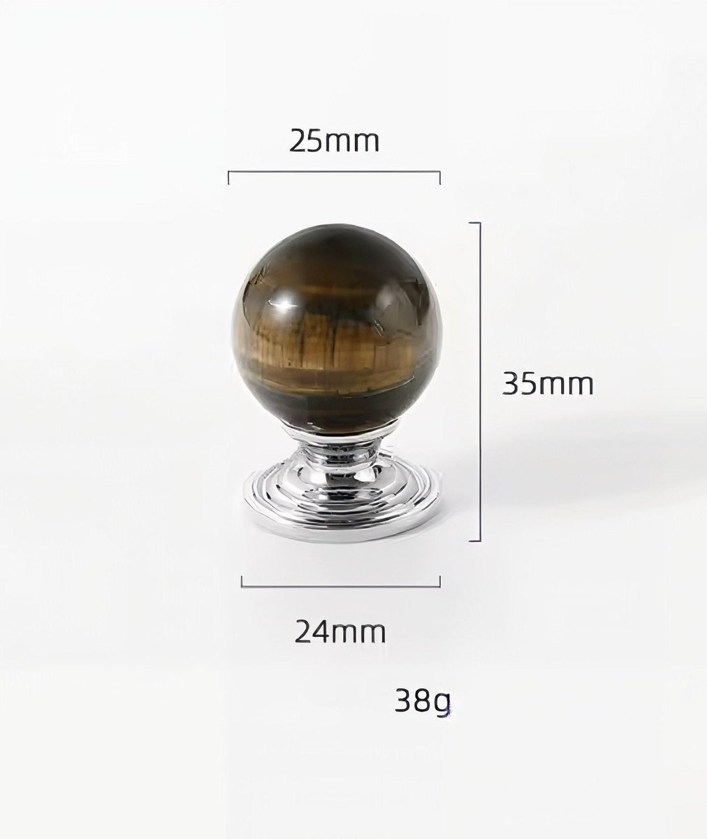 Silver and semi precious stone ball drawer knob/stone drawer pull/crystal ball cabinet pull/gemstone handle/Bright coloured stone hardware