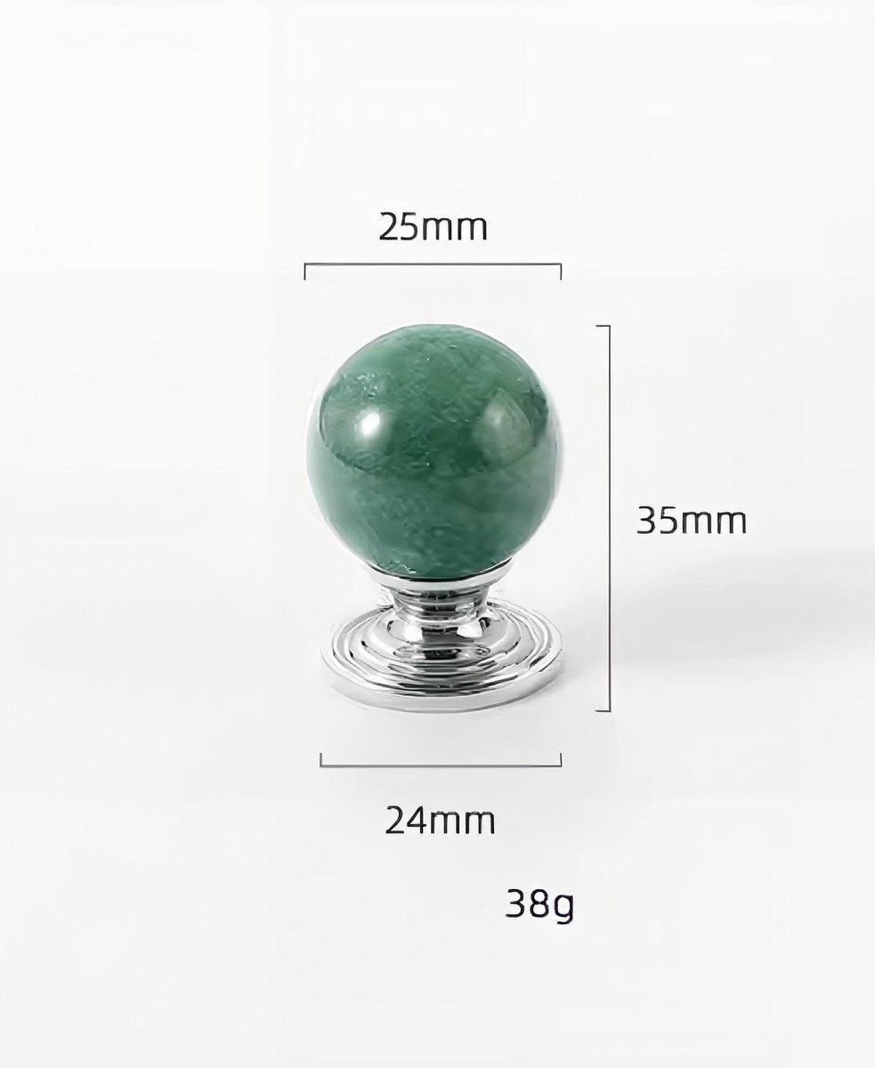 Silver and semi precious stone ball drawer knob/stone drawer pull/crystal ball cabinet pull/gemstone handle/Bright coloured stone hardware