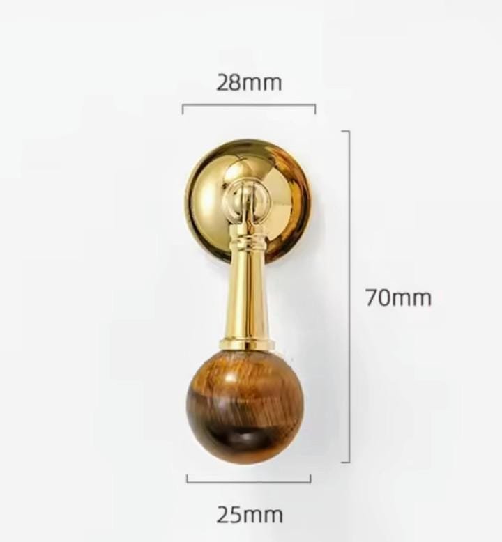 Shiny gold drop handle with semi precious stones/Gemstone drawer pull/Semi precious stone cabinet pull/Luxury crystal handle/Crystal handle