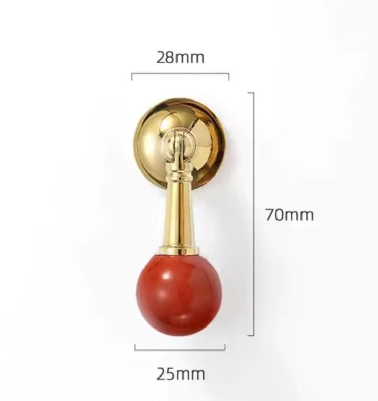 Shiny gold drop handle with semi precious stones/Gemstone drawer pull/Semi precious stone cabinet pull/Luxury crystal handle/Crystal handle