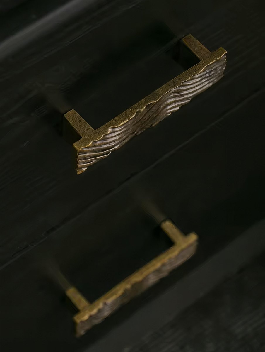 Bronze wave design rectangle bar handles/Bronze bold drawer pull/kitchen cabinet handles/Brass door handles/Bronze furniture hardware