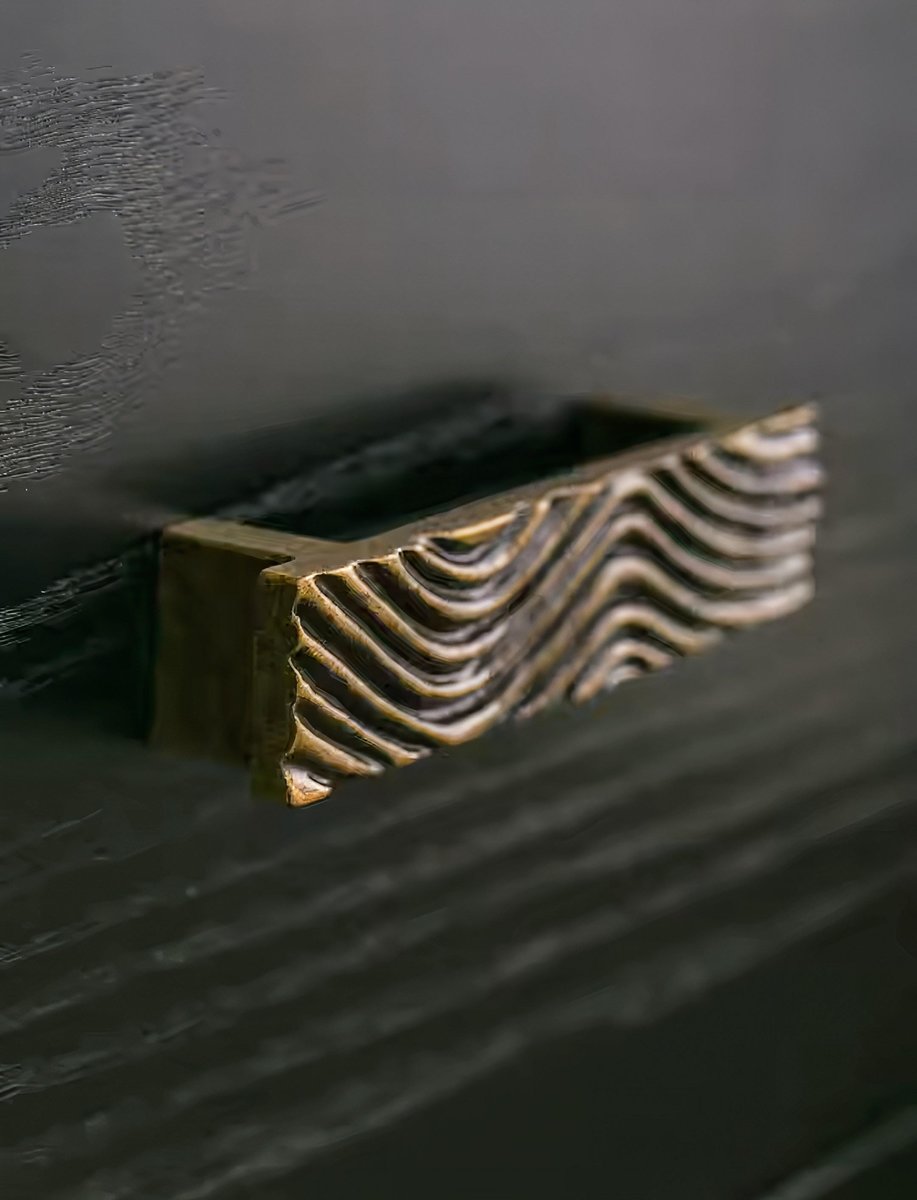 Bronze wave design rectangle bar handles/Bronze bold drawer pull/kitchen cabinet handles/Brass door handles/Bronze furniture hardware