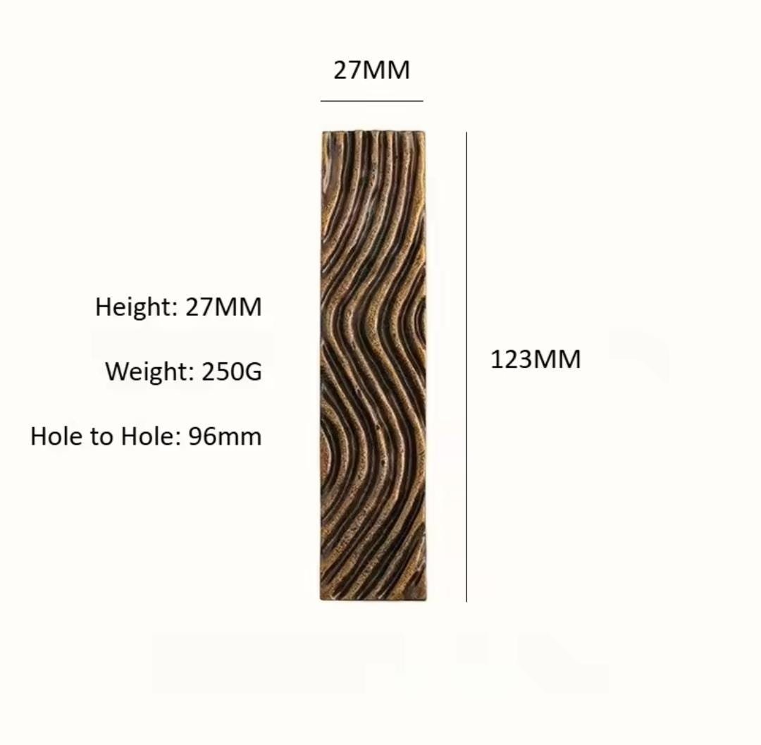 Bronze wave design rectangle bar handles/Bronze bold drawer pull/kitchen cabinet handles/Brass door handles/Bronze furniture hardware