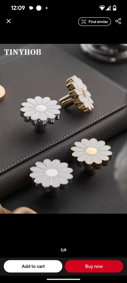Silver or Gold brass Daisy Drawer Handle/Enamel white Daisy Flower cabinet pull/Nursery decor/Nursery door knob/Childrens door handle