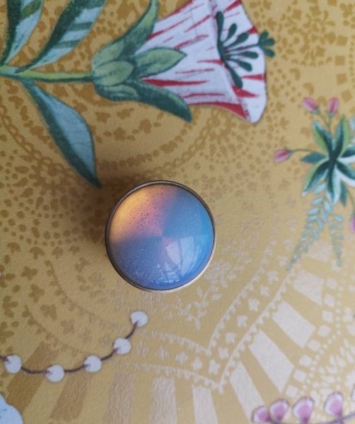 Round moonstone and gold brass drawer pull/opalite cabinet handle/gemstone drawer knob/Semi precious stone hardware/moon stone door handle