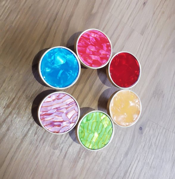 Bright coloured brass and resin drawer handle/Rainbow shade resin cabinet pull/Nursery decor door knobs in bright colors/IKEA hack door pull