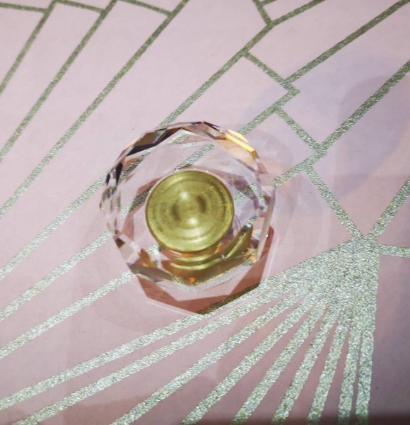 Round geometric cut clear Crystal Cabinet Pull with gold brass Door Handle Knob drawer pull furniture hardware upcycling renovation sparkly