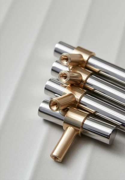 Silver and Gold cabinet bar pull/silver and gold drawer pull/kitchen hardware/metal door handle/furniture hardware/shiny silver cabinet pull