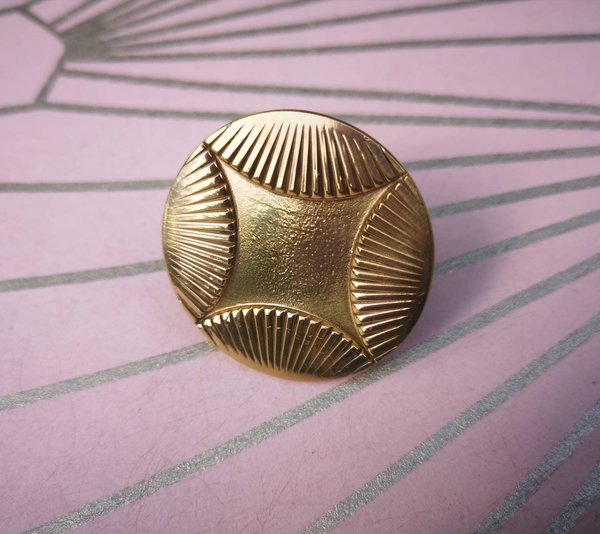 Gold geometric art deco door knob/round gold retro cabinet pull/vintage brass door handle/mid century modern drawer handle/button door knob