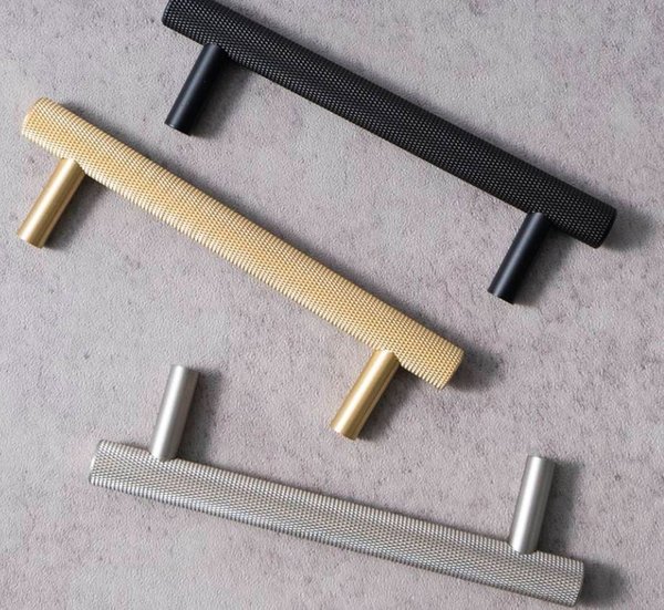 Matte Gold, silver or black knurled drawer pull handles/metal cabinet handles/brass drawer handle/cabinet door handle/DIY kitchen hardware