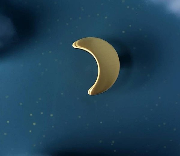 Gold or silver moon shaped door handle/brass drawer knob/home improvement cabinet pull/nursery decor/cabinet handle for furniture renovation