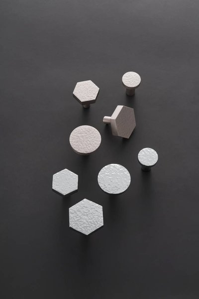 Hammered silver metal drawer handle/textured silver cabinet pull/silver hexagonal door knob/silver furniture hardware/IKEA hack/beaten metal