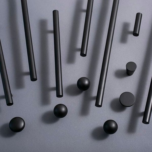 Matte black solid brass cabinet bar handle/Matte black brass drawer pull/Black kitchen hardware/Modern furniture hardware/black door handle