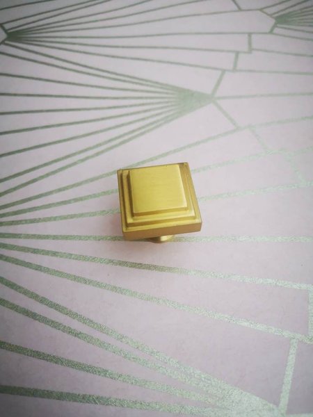 Gold brass square shaped drawer pull/Gold geometric square cabinet pull/Square door knob/brass furniture hardware/gold square cabinet handle