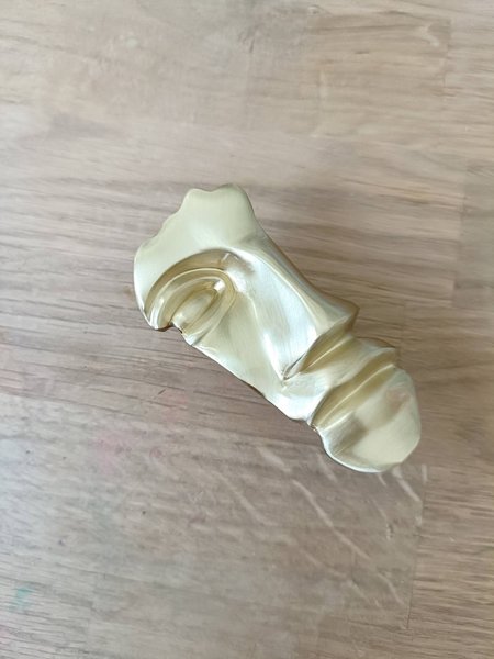 Gold brass face shaped sculpture cabinet handle/Gold abstract art door handle/Unique statue face drawer handle/unusual furniture hardware