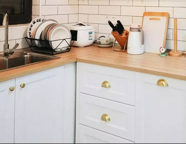 Shiny Gold Cup Handle/Traditional gold semi circle cabinet pull/Gold kitchen hardware/Polished gold drawer pull/Traditional gold hardware
