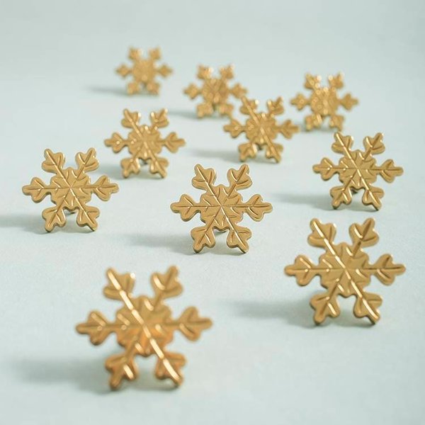 Gold brass snowflake design cabinet pull/Snow flake shaped drawer knob/Winter theme door handle/Solid brass furniture hardware/kids handle