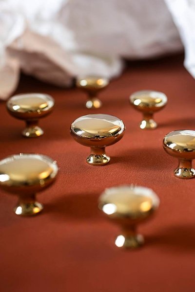 Round shiny gold brass cabinet handle/mirror shiny gold drawer knob/Polished brass door handle/Solid brass furniture hardware/classic handle