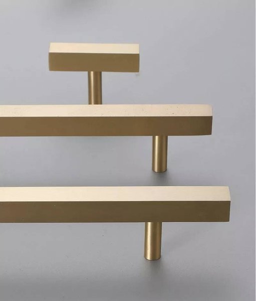 Gold brass square bar cabinet handle/Rectangular shaped drawer pull/Brass furniture hardware/Gold kitchen handle/renovation handle/geometric