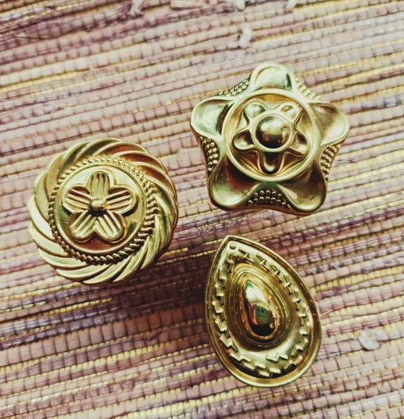 Brass art deco door knobs/retro cabinet pull/vintage brass door handle/mid century modern drawer handle/tear drop door knob/classic hardware